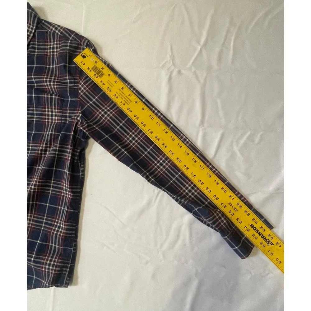 Banana Republic Men's Checkered Button Up Shirt‎ Size Large Untucked Fit Blue